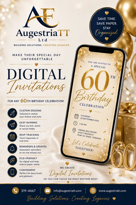 Gold 60th birthday digital invitation