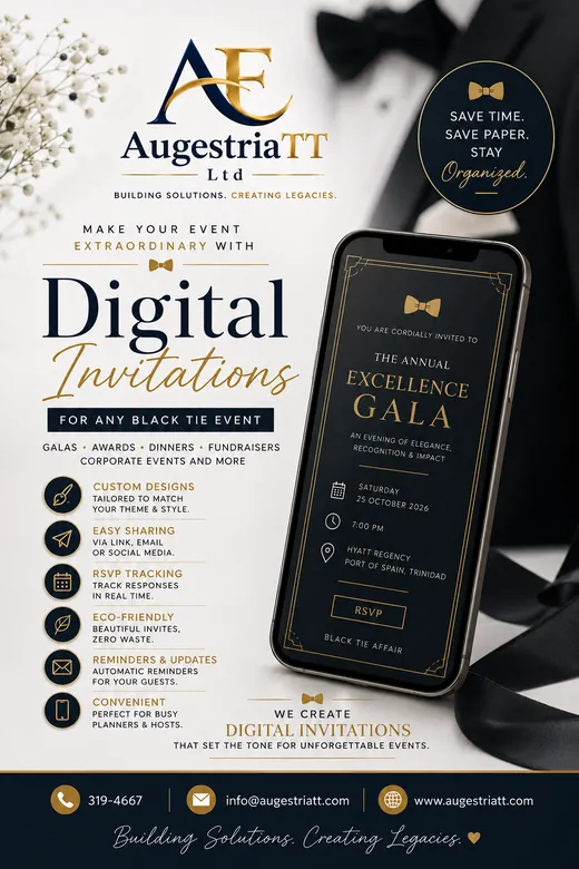 Black and gold gala invitation